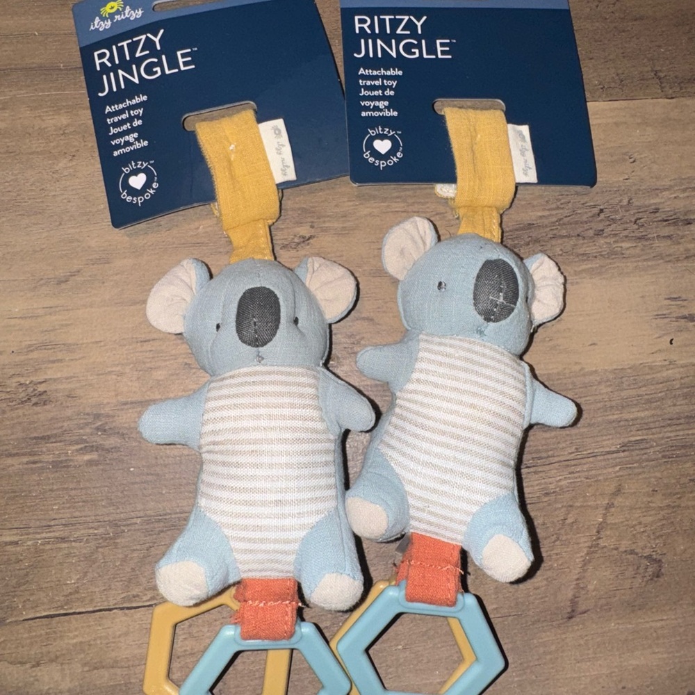 Itzy Ritzy Jingle Koala Toy with Blue and Yellow Accents